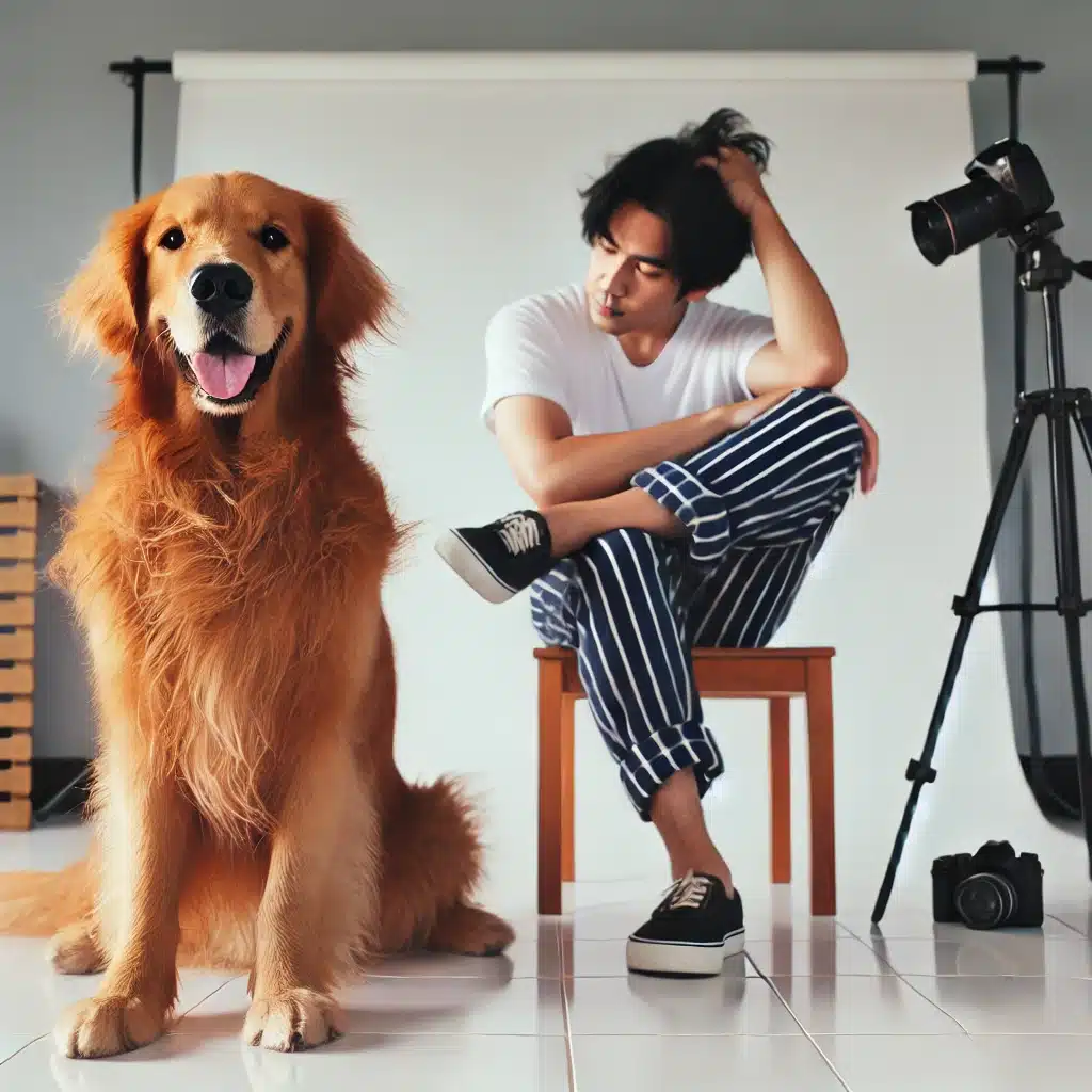 Golden Retriever being incredibly photogenic