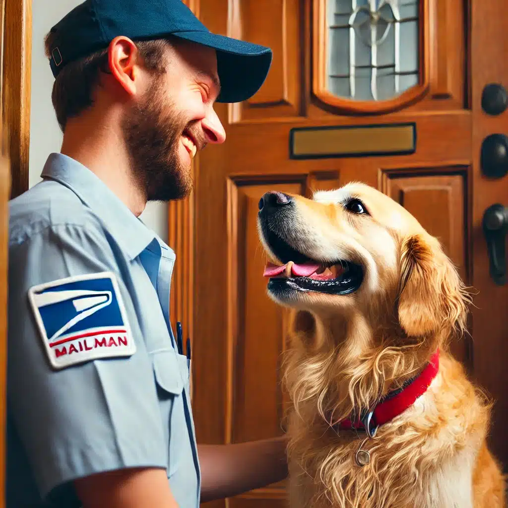 Golden Retriever being friendly with everyone they meet